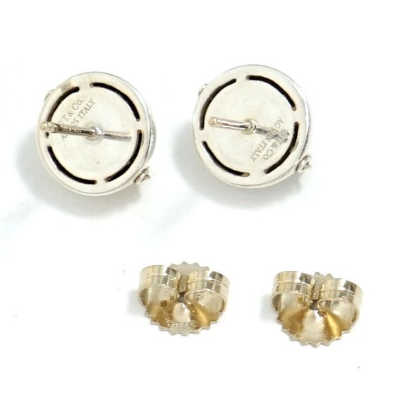 Tiffany & Co. Hardware Ball Chain Stud Earrings Silver 925 Auth w/Box d1142